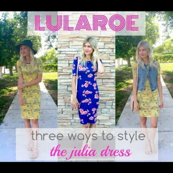 LuLaRoe Julia XS 2/4 Black Abstract Pokeball Knee Length Stretch T-Shirt Dress - Picture 9 of 11